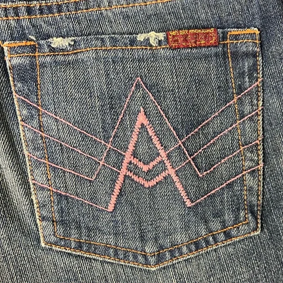 7 for all Mankind Flair Denim Jean with “A” embroidered pocket size 27 - Picture 11 of 17
